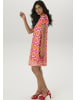 Aniston SELECTED Jerseykleid in orange-pink-weiß-terra-rosa-ockergelb-orangerot