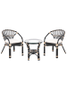 Beliani 3-tlg Bistro Set PECORINI in Schwarz/Braun/Weiß