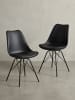 KADIMA DESIGN Skandinavische Esszimmerstühle, 2er Set, Samt oder Kunststoff in Schwarz