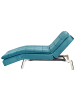 Beliani Chaiselongue LOIRET in Blau/Silber - (W) 179 x (H) 93 x (L) 76 cm symmetrisch