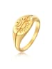 Elli Ring 925 Sterling Silber Halbmond, Siegelring, Sonne in Gold