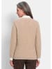 GOLDNER Kurzgröße:  Warme Strickjacke aus Merinowolle in beige / gemustert