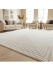 KADIMA DESIGN Kurzflorteppich Skandi 3D-Bögen Waschbar Wohnzimmer in Creme