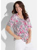 GOLDNER Shirt in weiß / pink / schwarz / geblümt