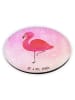 Mr. & Mrs. Panda Rund Magnet Flamingo Classic ohne Spruch in Aquarell Pink