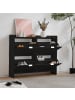 ABRIHOME Schuhschrank mit 4 Klappenfächern in Schwarz