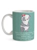 Mr. & Mrs. Panda Tasse Meisterin Kundensupport mit Spruch in Meeresbrise