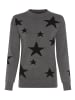 Laura Scott Rundhalspullover in grau sterne