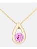 Diamant L'éternel Halskette mit Anhänger aus 375 Gelbgold mit Saphir