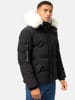 STONE HARBOUR Winterjacke Halvaar in Black mit weißem Fell