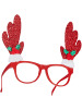 tectake Spaßbrille mit dem Motto Weihnachten, rot/weiß