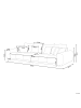 Beliani 4-Sitzer Sofa TORPO in Grau/Beige/Silber - (W) 308 x (H) 84 x (L) 136 cm