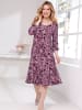 Sieh an! Jersey-Kleid in burgund-flieder-bedruckt