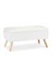 relaxdays Sitzbank in Weiß - (B)79,5x (H)39,5 x (T)39,5 cm