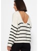 SASSYCLASSY Gestreifter Pullover mit tiefem Rückenausschnitt in Offwhite