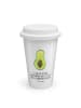 Mr. & Mrs. Panda To Go Becher Avocado Kern mit Spruch in Weiß