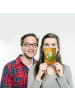 Mr. & Mrs. Panda Ansichtskarte Gespenst  Buch  Design ohne Spruch in Weiß