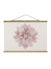 WALLART Stoffbild - Dahlie Blume Pastell Weiß Rosa in Creme-Beige