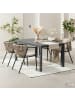 home24 Gartenstuhl Arin 4er-Set in Schwarz / Beige