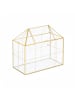 relaxdays Pflanzenterrarium "Haus" in Gold - (B)30 x (H)27 x (T)15 cm