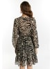 faina Damen Kleid Mit Zebra-Print in Beige Schwarz