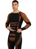 normani Herren Sport-Funktionsunterwäsche Set Hemd + Hose in Orange/Schwarz