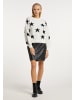 myMo ROCKS Damen Strickpullover in Wollweiss Schwarz