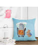 Mr. & Mrs. Panda Kissen 40x40 Pinguin & Maus Wanderer ohne Spruch in Eisblau