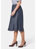 GOLDNER Kurzgröße:  Eleganter Midirock in A-Linie in dunkelmarine