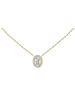 Jacques Lemans Damen-Halskette Edelstahl mit Zirkonia Gold/Weiß
