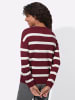 WITT WEIDEN Strickpullover in dunkelrot-ecru-geringelt
