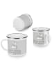Mr. & Mrs. Panda Camping Emaille Tasse StandeMenschtliche Trauung V... in Heather Grey