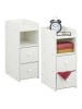 relaxdays 2 x Nachttisch in Weiß - (B)22,5 x (H)55 x (T)34 cm