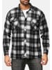 Arizona-Shopping Fleece Hemd Holzfäller Kariert Arbeiterjacke in Grau-Schwarz