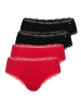 Lisca 4er Pack Brasilslip in black-red