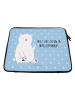 Mr. & Mrs. Panda Notebooktasche Eisbär Faul mit Spruch in Blau Pastell