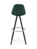 KADIMA DESIGN Barhocker mit Tannengrünem Samtsitz | Schwarz Grün Design in Grün-Schwarz