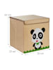 relaxdays Kinder-Aufbewahrungsbox "Panda" in Beige/ Weiß - (B)33 x (H)33 x (T)33 cm