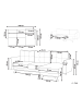 Beliani Ecksofa SIRO in Grau/Braun - (W) 240 x (H) 95 x (L) 142 cm