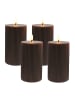 relaxdays 4 x LED Kerzen in Coffee - (H)13 x Ø 7,5 cm
