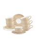Seltmann Weiden 6er Set Kaffeetassen mit Untertassen Liberty Pure Colors in 260 ml in Dusty Beige
