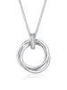 Elli DIAMONDS  Halskette 925 Sterling Silber Kreis in Weiß