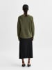 SELECTED FEMME Strick Pullover SLFLULU Wollpullover Rundhals Sweater in Grün