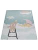 KADIMA DESIGN Kinderteppich waschmaschinenwaschbar Wolken Kinderzimmer in Helltürkis