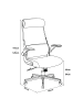 en.casa Bürostuhl Kungsbacka in Schwarz (H)126cm (B)68cm (T)67cm