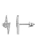 Adeliás Damen Ohrstecker Blitz aus 925 Silber mit Zirkonia 13 cm in silber