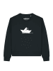 wat? Apparel Sweatshirt Astronaut in paper boat in Schwarz