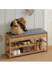 SoBuy Schuhbank mit Sitzkissen in Natur - (B)90 x (H)45 x (T)30 cm