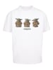 F4NT4STIC Heavy Oversize T-Shirt Star Wars The Mandalorian The Child Poses in weiß