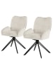 home24 home24 drehbarer Polsterstuhl 2er-Set im modernen Landhausstil in Beige